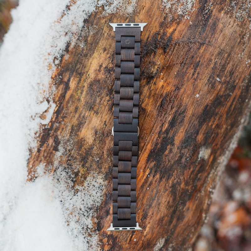 Dřevěný řemínek na hodinky Apple Watch Band B s gravírováním